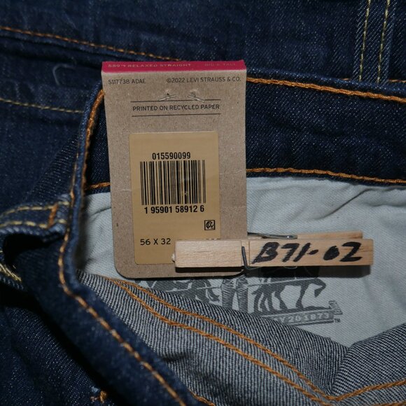 Levis 559 Men's Size 56x32 Jeans Relaxed Fit Straight Leg Dark Wash Denim NWT - Picture 10 of 10